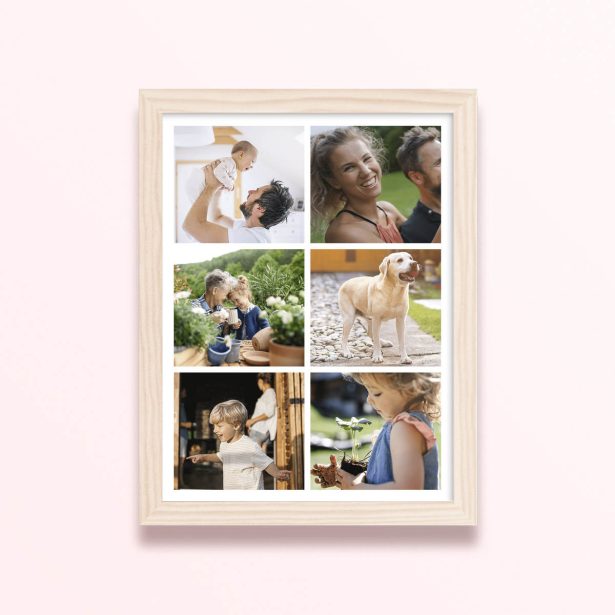 Simple framed prints designs with six photos.