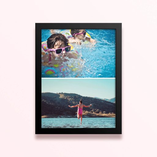 Simple framed prints designs featuring 2 photos in a summer setting