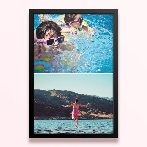 Simple framed prints designs featuring 2 photos in a summer setting
