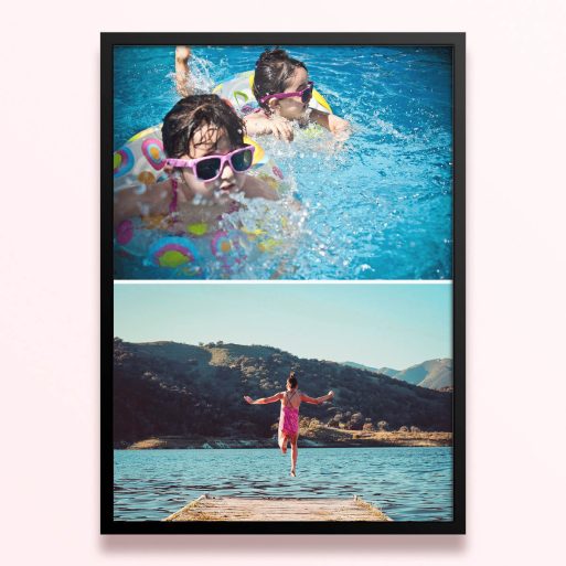 Simple framed prints designs featuring 2 photos in a summer setting