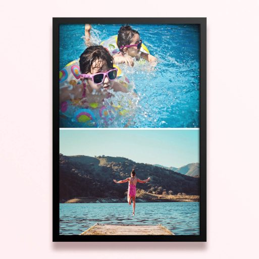 Simple framed prints designs featuring 2 photos in a summer setting