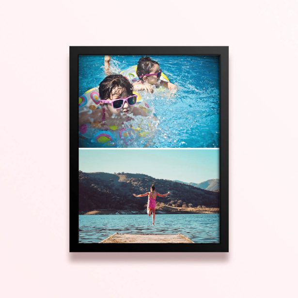 Simple framed prints designs featuring 2 photos in a summer setting