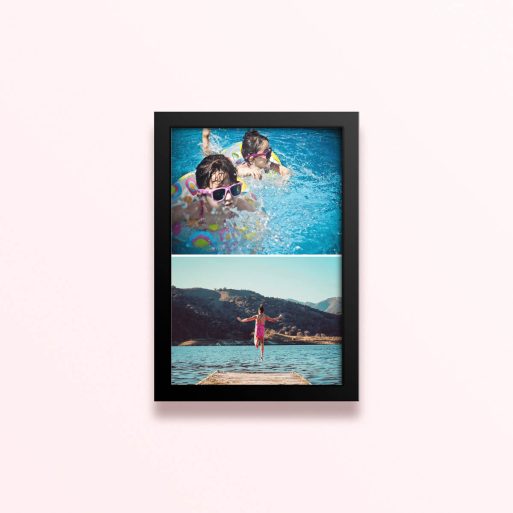 Simple framed prints designs featuring 2 photos in a summer setting
