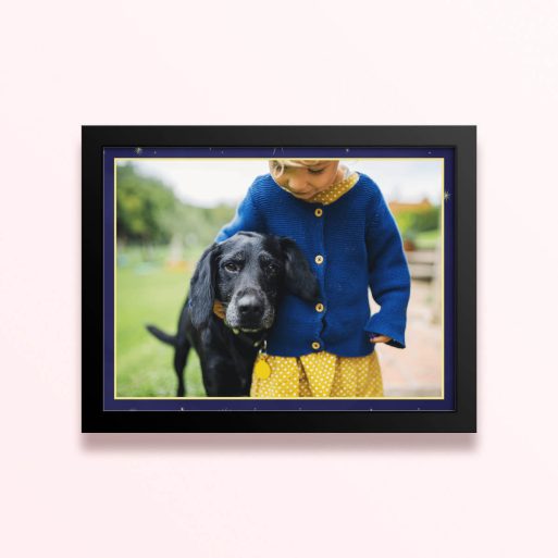 Simple framed prints designs with one photo in a starry border