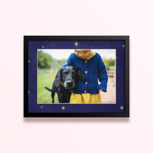 Simple framed prints designs with one photo in a starry border