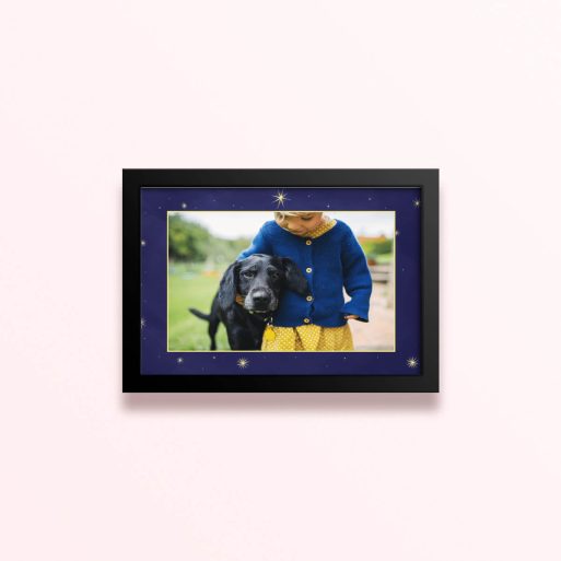 Simple framed prints designs with one photo in a starry border