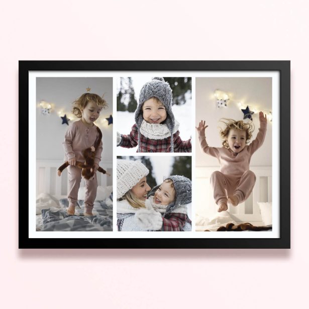Simple framed prints designs featuring four photos for home decoration.