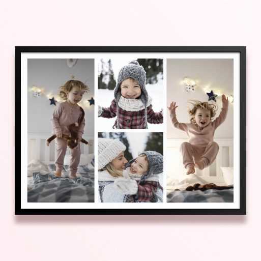 Simple framed prints designs featuring four photos for home decoration.