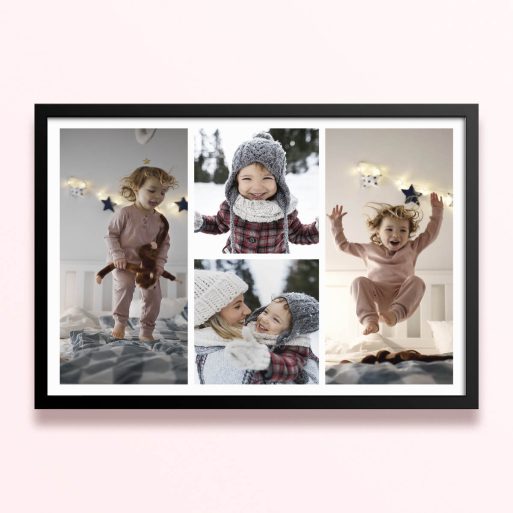 Simple framed prints designs featuring four photos for home decoration.