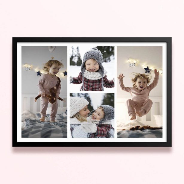 Simple framed prints designs featuring four photos for home decoration.