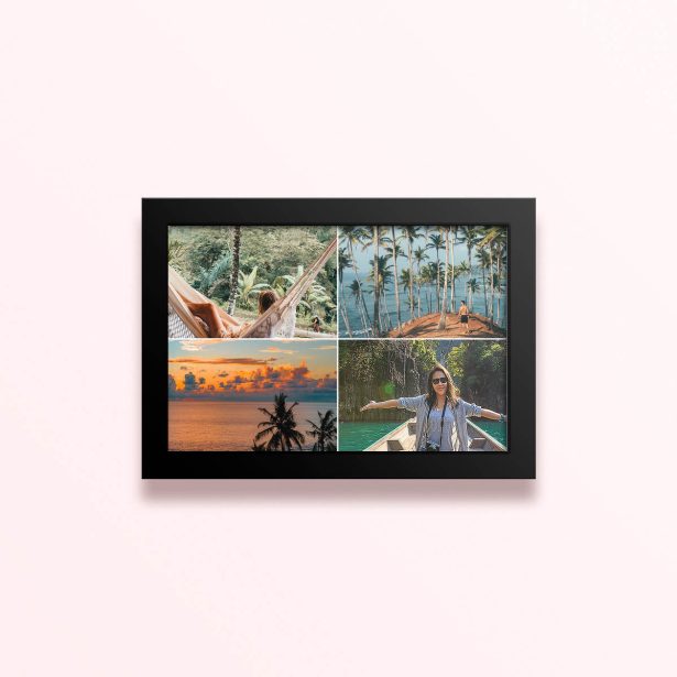 Simple framed prints designs featuring 4 photos of travel and nature scenes