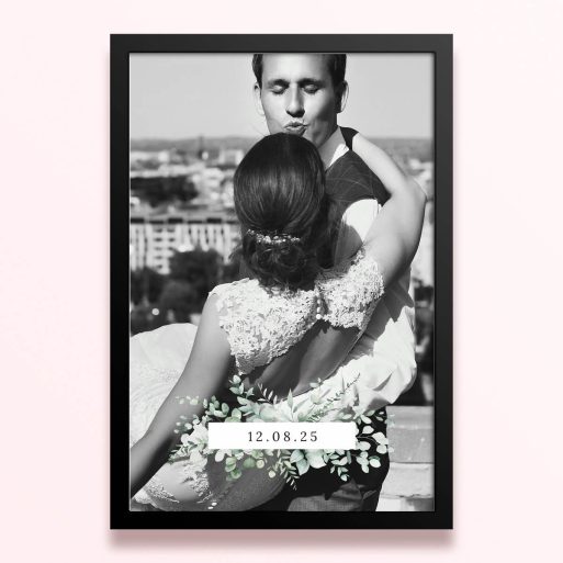 Simple framed prints designs with one photo for personalised photo gifts or wedding invitations.