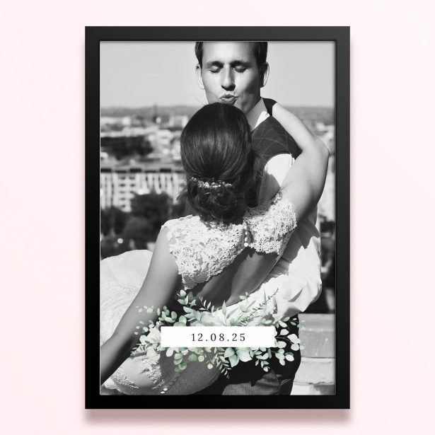 Simple framed prints designs with one photo for personalised photo gifts or wedding invitations.