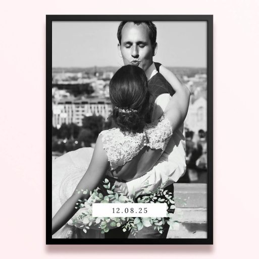 Simple framed prints designs with one photo for personalised photo gifts or wedding invitations.