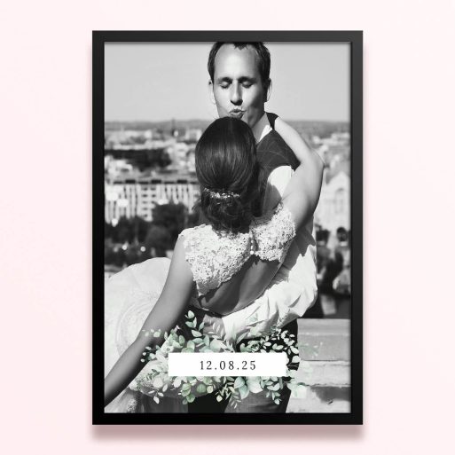 Simple framed prints designs with one photo for personalised photo gifts or wedding invitations.