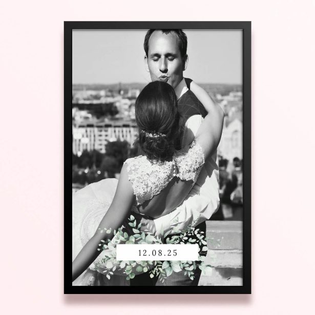 Simple framed prints designs with one photo for personalised photo gifts or wedding invitations.