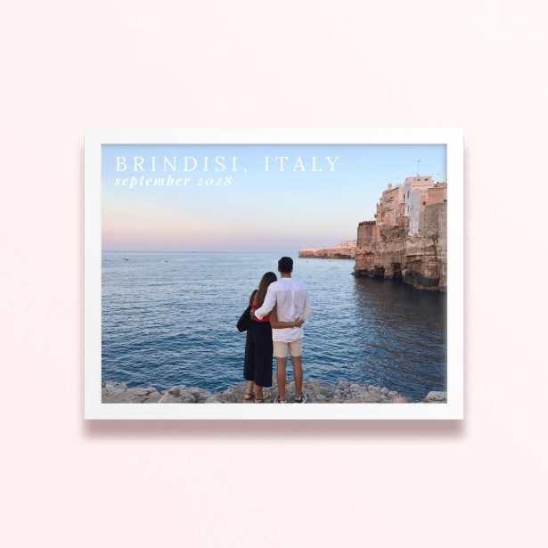 simple framed prints designs shared moments romantic A3 landscape white - Shared Moments