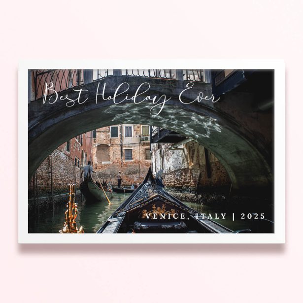 Simple framed prints designs with a photo of a gondola in Venice, Italy.