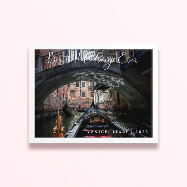 Simple framed prints designs with a photo of a gondola in Venice, Italy.