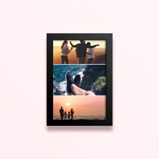 Simple framed prints designs with three photos featuring different outdoor scenes