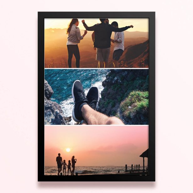Simple framed prints designs with three photos featuring different outdoor scenes