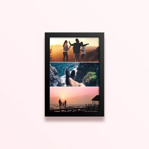 Simple framed prints designs with three photos featuring different outdoor scenes