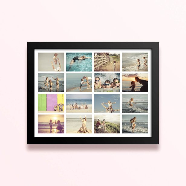 Simple framed prints designs with sixteen photos.