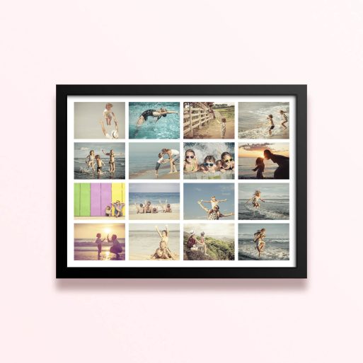 Simple framed prints designs with sixteen photos.