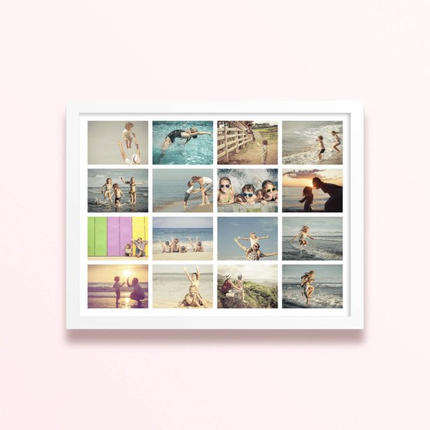 Simple framed prints designs with sixteen photos.