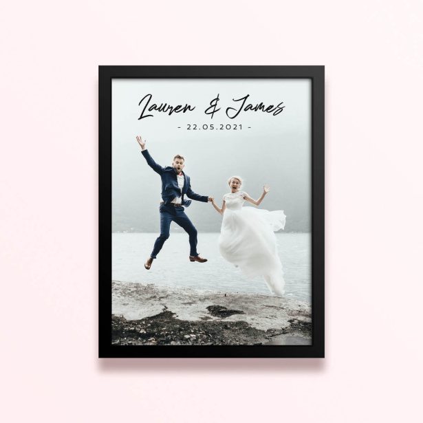 Simple framed prints designs for weddings, featuring one photo.