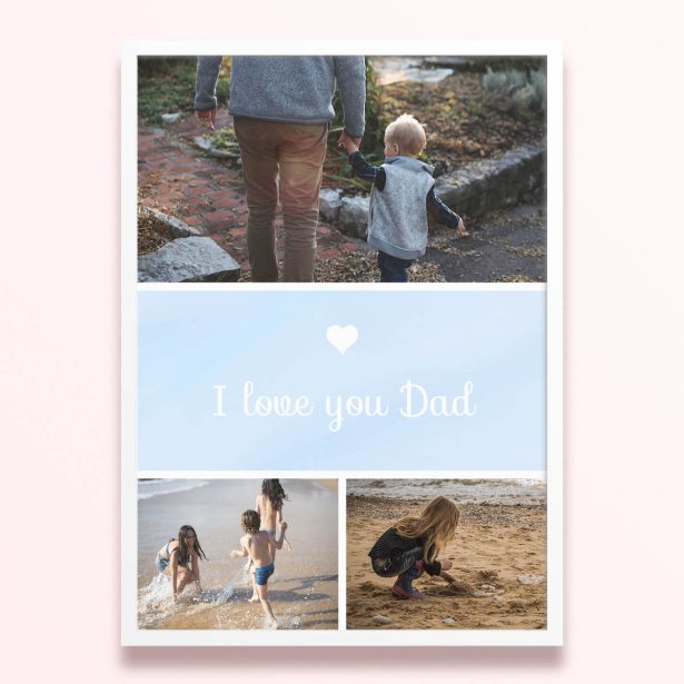 Simple framed prints designs with 3 photos for personalised gifts