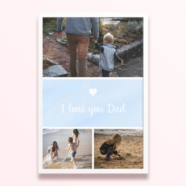 Simple framed prints designs with 3 photos for personalised gifts