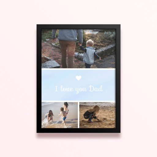 Simple framed prints designs with 3 photos for personalised gifts