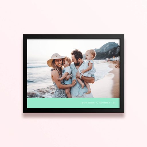 Simple framed prints designs for summer holiday memories with one family photo