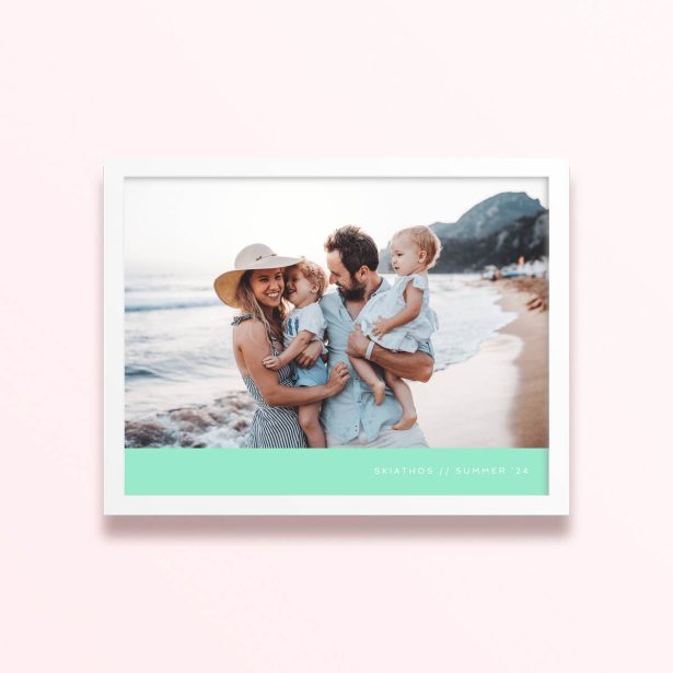 Simple framed prints designs for summer holiday memories with one family photo