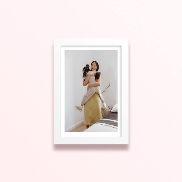 Simple framed prints designs with one photo for personalised gifts