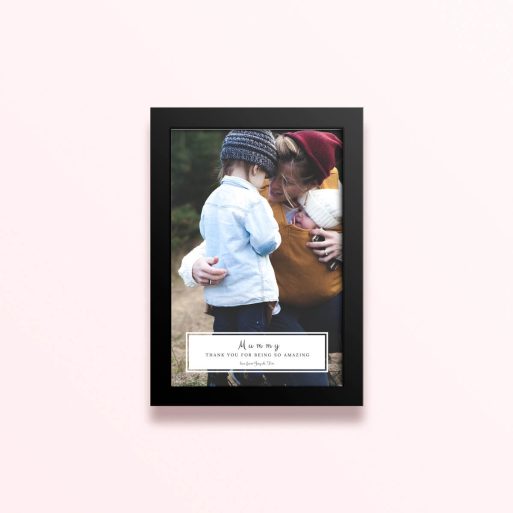 Simple framed prints designs with one photo for personalised gifts.