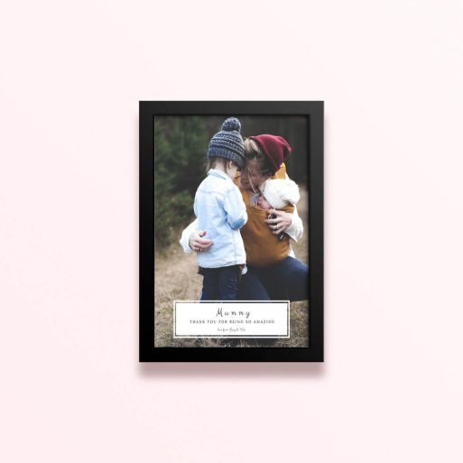 Simple framed prints designs with one photo for personalised gifts.