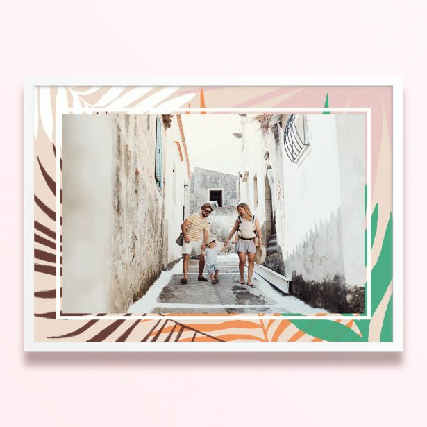 Simple framed prints designs featuring one photo in a decorative border