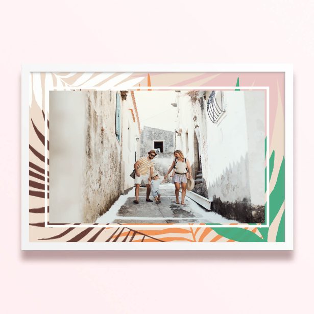 Simple framed prints designs featuring one photo in a decorative border