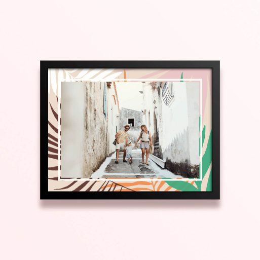 Simple framed prints designs featuring one photo in a decorative border