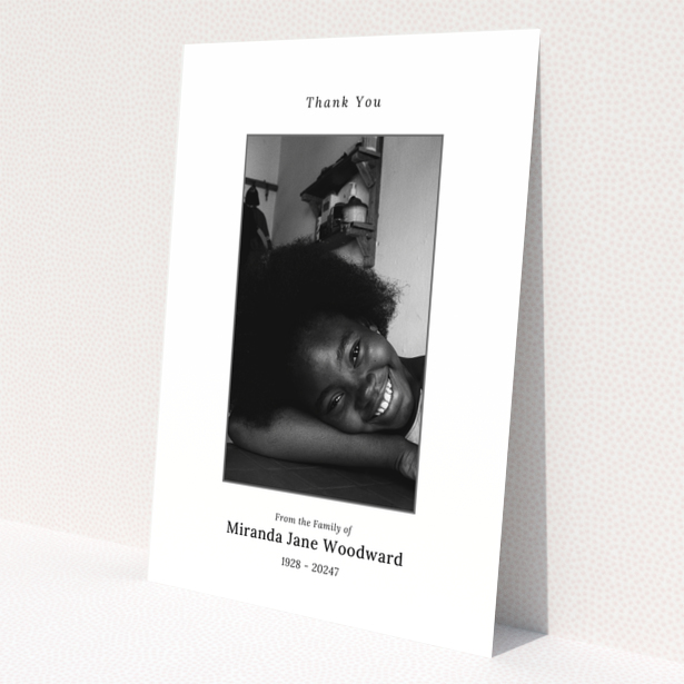 Funeral thank you card with one photo