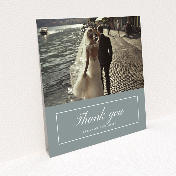 Square wedding thank you card design reverse side with blank space