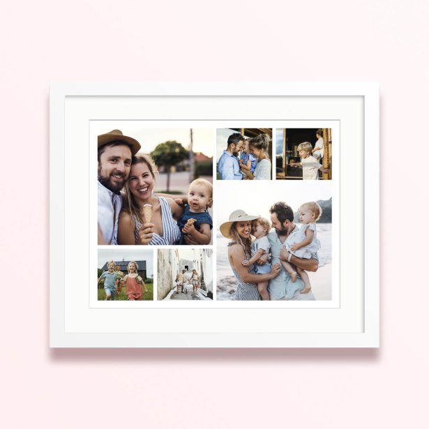 six snapshots framed mounted photo print family moments 400x300 landscape white - Six Snapshots