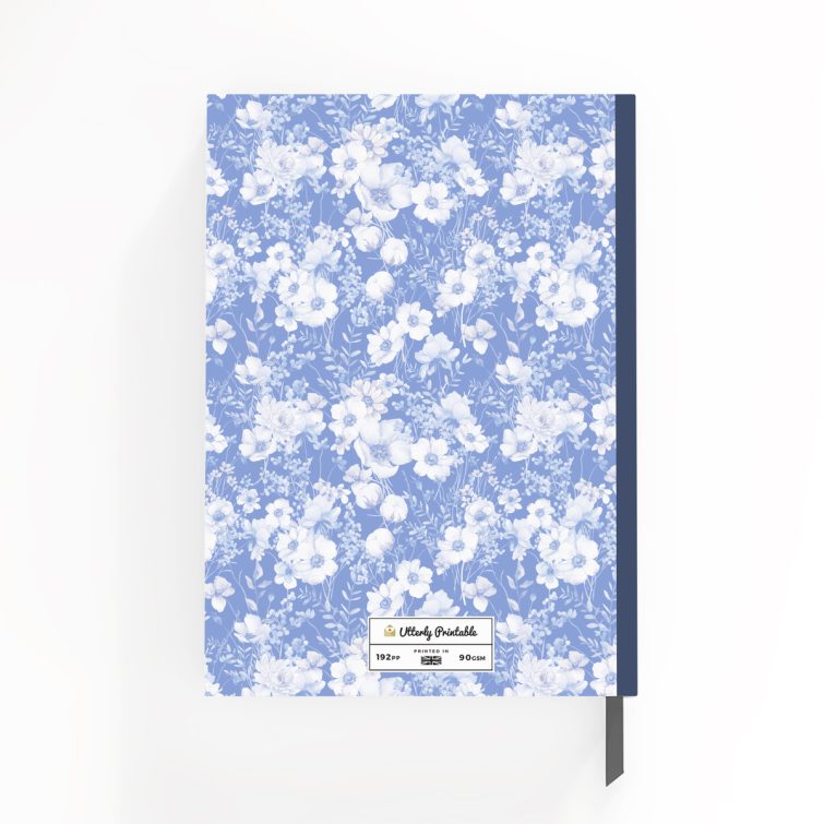 Floral cover design notebook with one photo, ideal for personalisation from Utterly Printable.