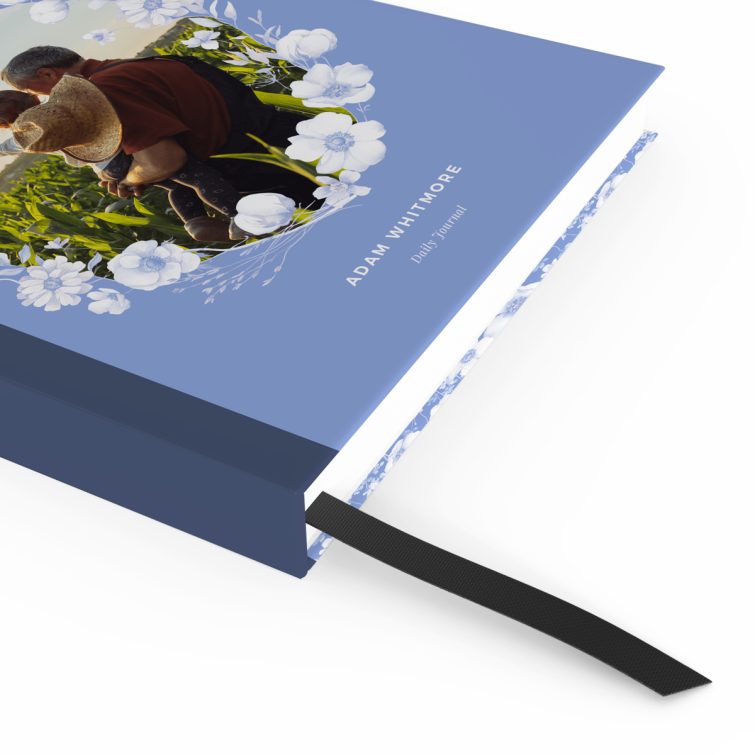 Floral cover design notebook with one photo, ideal for personalisation from Utterly Printable.