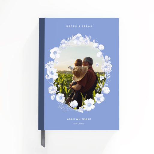 Floral cover design notebook with one photo, ideal for personalisation from Utterly Printable.