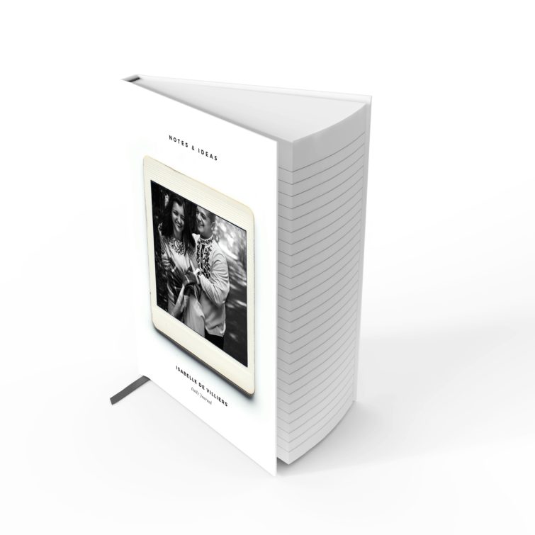 Personalised portrait notebook design with one photo on the cover by Utterly Printable.