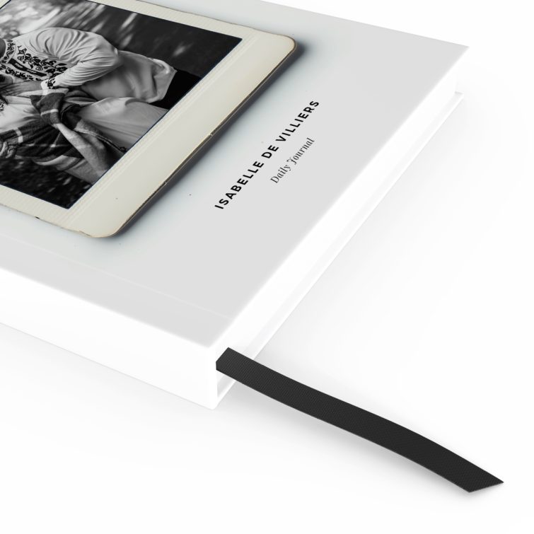 Personalised portrait notebook design with one photo on the cover by Utterly Printable.