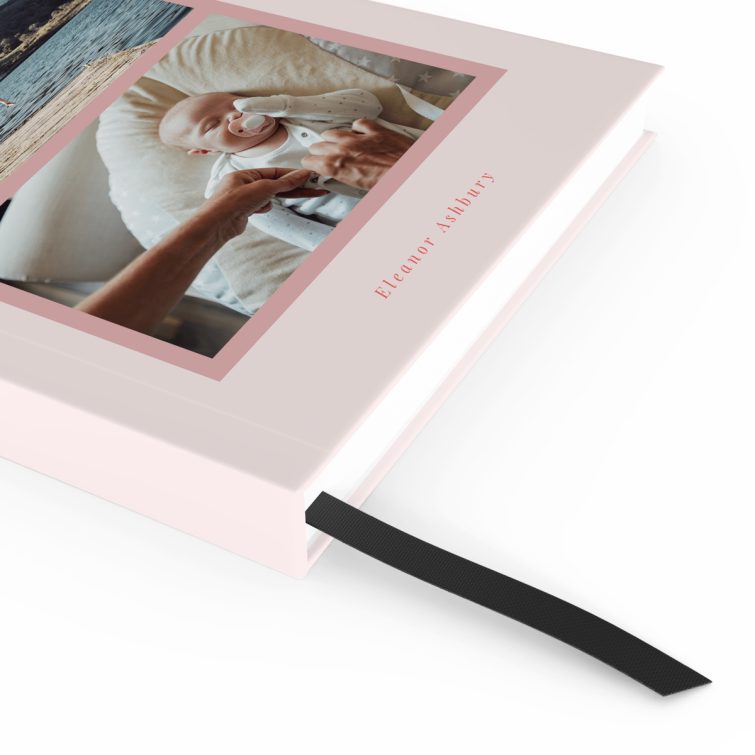 Customisable notebook design with two photos on the front cover by Utterly Printable.